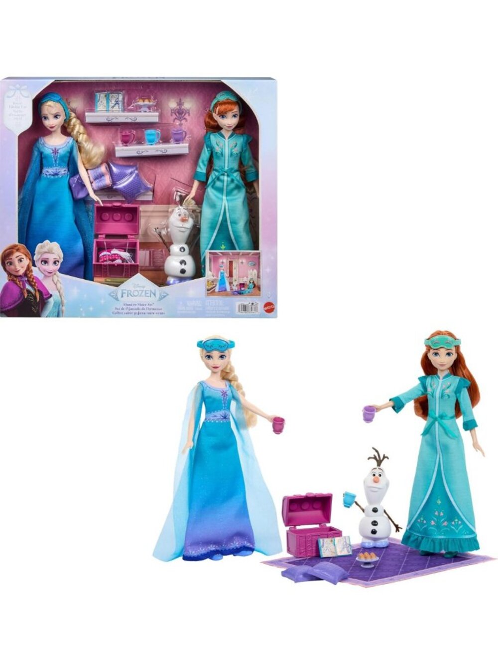 Disney Frozen Anna & Elsa Slumber Set - 2 Fashion Dolls for Kids' Playtime
